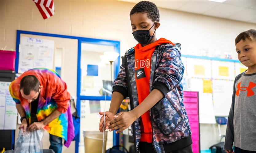 Students enjoy a science experiment